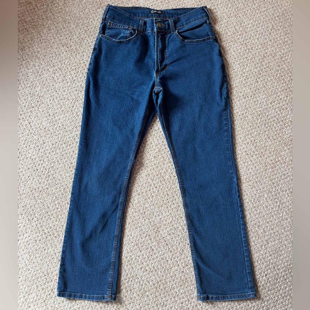 Origin USA Men’s Slim Straight Jeans in Dark Blue